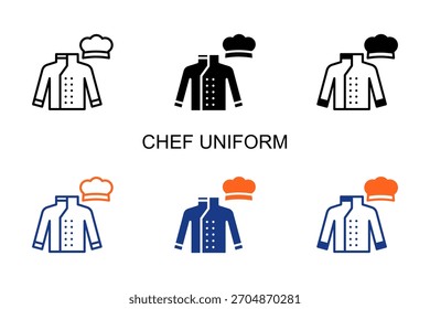 Chef Uniform Icon Multi Style Ilustración vectorial