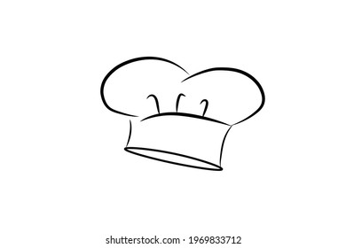 Chef uniform illustration. Chef's Hat Logo. The chef's hat is shaped like a mushroom style.