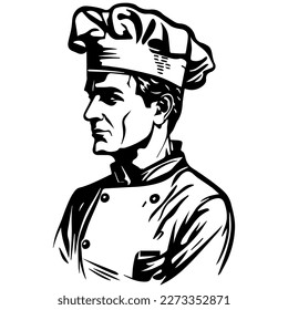 chef in uniform isolated on white