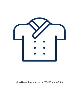 Chef Uniform Line Icon. Editable Stroke Clothes Outline Sign