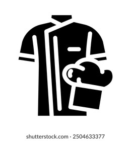 chef uniform restaurant glyph icon vector. chef uniform restaurant sign. isolated symbol illustration