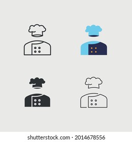 chef uniform vector icon hat and gourmet clothes