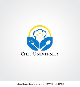 chef university logo vector, icon, element, and template for business