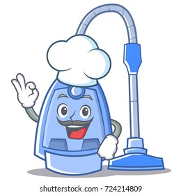 Chef vacuum cleaner character cartoon
