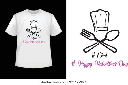 Chef Valentine's Day T-shirt Designs Template