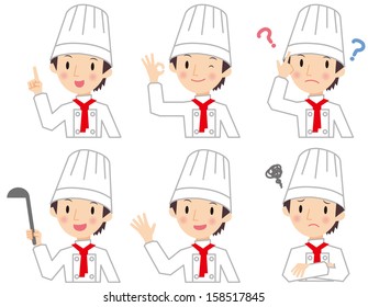 The chef various expression