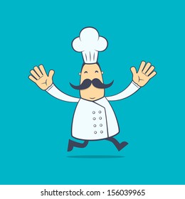 chef in various poses for use in advertising, presentations, brochures, blogs, documents and forms, etc.