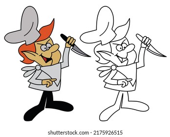 Chef vector funny character isolate on white.