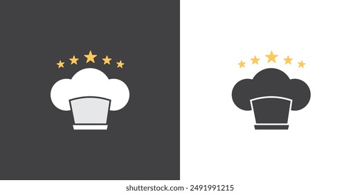 Chef vector Icon catering chef cap with ratings stars cook