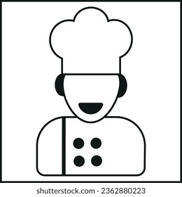 Icono vectorial del chef. Ilustración. Aislado sobre fondo blanco.