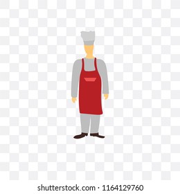 Chef vector icon isolated on transparent background, Chef logo concept