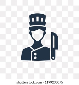 Chef vector icon isolated on transparent background, Chef transparency concept can be used web and mobile