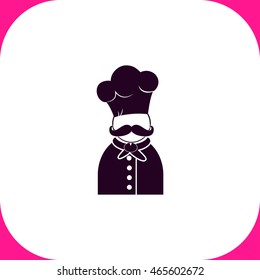 Chef  vector icon on white background.