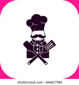 Chef vector icon on white background.