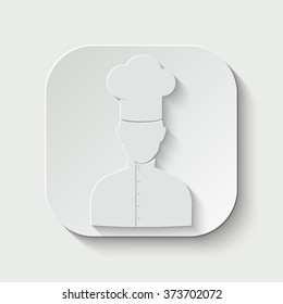 chef vector icon - paper illustration