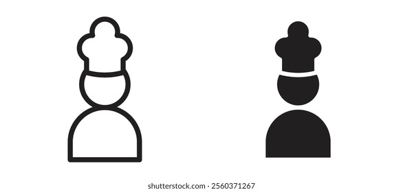 Chef vector icon set in black color.