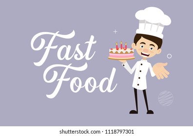 Chef Vector Illustration Design -  birthday celebration