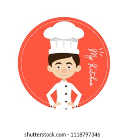Chef Vector Illustration Design -  circular mascot