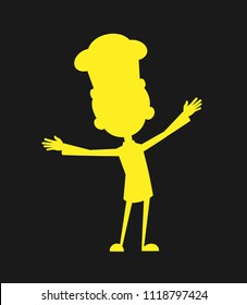 Chef Vector Illustration Design -  Fresh food logo yellow