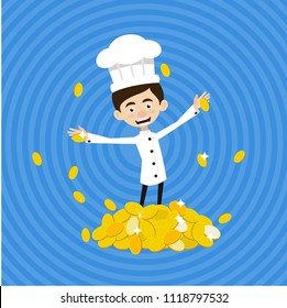 Chef Vector Illustration Design -  rich and earns alot