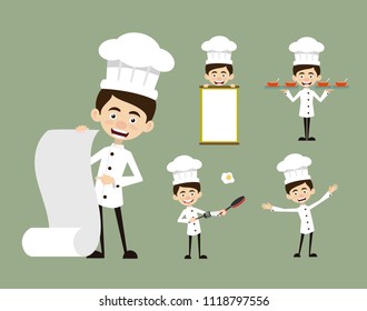 Chef Vector Illustration Design -  various poses