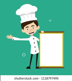 Chef Vector Illustration Design -  white banner