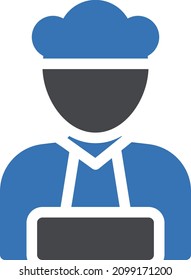ilustración vectorial de chef aislada en un fondo transparente. iconos vectoriales de glifo para el concepto o gráficos web.
