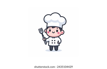 ilustración vectorial de chef simple colorido perfecto para cualquier diseño eps8