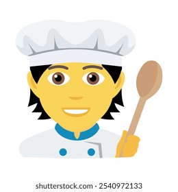 Chef vector illustration. Simple chef cook icon emoji design.