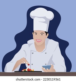 Chef vector illustration. This is useful for vector illustrations, logos, banners, social media posts, and many more works.