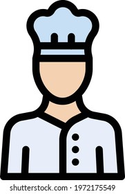 chef vector line colour icon