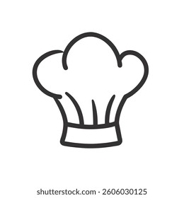 Chef Vector Line Icon. Simple chef hat outline vector illustration