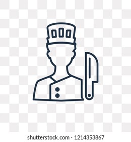 Chef vector outline icon isolated on transparent background, high quality linear Chef transparency concept can be used web and mobile