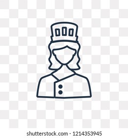 Chef vector outline icon isolated on transparent background, high quality linear Chef transparency concept can be used web and mobile