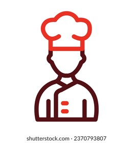 Chef Vector Thick Line Two Color Icons For Personal And Commercial Use.
