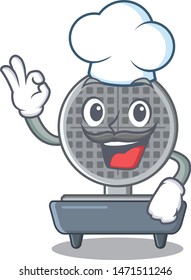 Chef waffle iron isolated in the cartoon