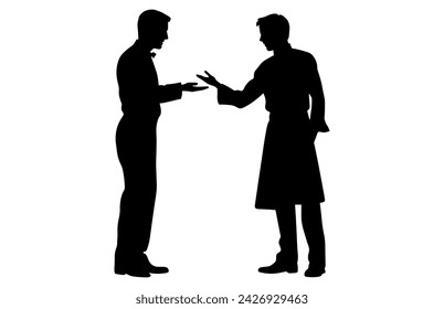 Chef and waiter activity silhouette, Vector illustration of silhouettes of restaurant staff and waiters 
