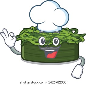 Chef wakame chuka isolated with the mascot