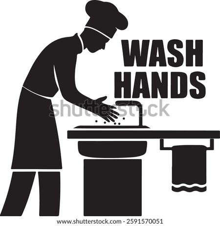 Chef Washing Hands, Emphasizing Hygiene