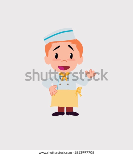 Chef Waving Happy He Positive Attitude Stock Vector (Royalty Free ...