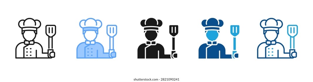 Chef web icon with multiple style collection