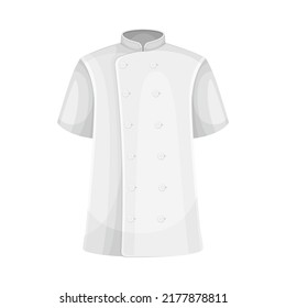 Chef White Double-breasted Jacket as Uniform and Workwear Clothes Vector Illustration