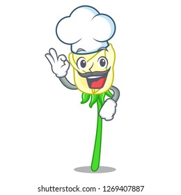 Chef white rose isolated on the mascot