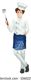 Chef con uniforme blanco