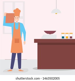 chef who brings food boxes to the kitchen