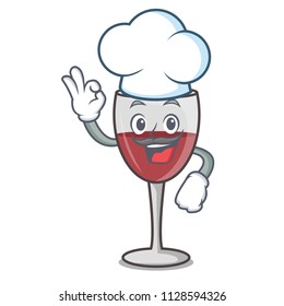 Chef wine character cartoon style