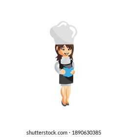 Chef Woman character creation Illustration Template Pose Book Menu
