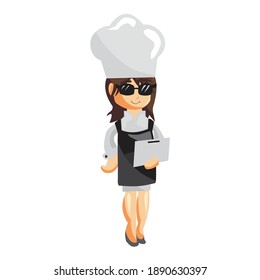 Chef Woman character creation Illustration Template Pose Glasses