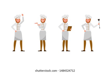 Chef woman character vector design.