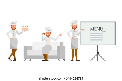 Chef woman character vector design.